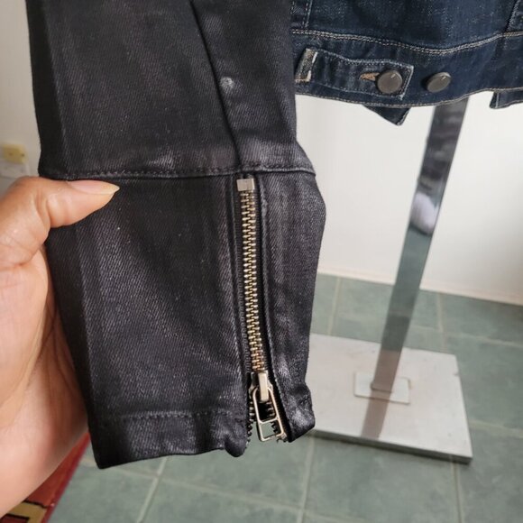 FADE TO BLUE Women's Denim and Black Sleeve Jacket (Size: Small) - Picture 6 of 16